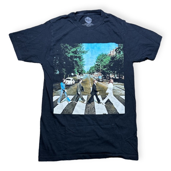 The Beatles T-Shirt mit Abbey Road Cover in grau